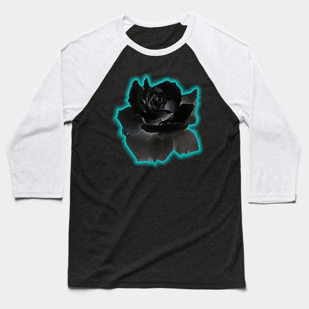 Black Rose Baseball T-Shirt by batinsaja